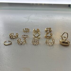 Elegant Gold-Tone Ring Set